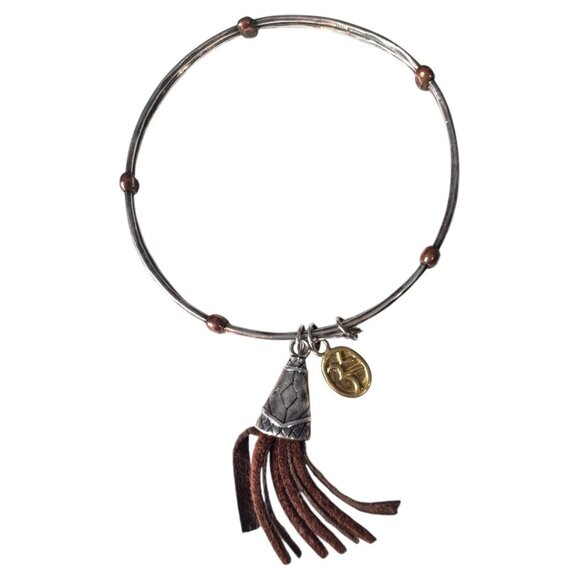 Silpada Sterling Silver 925 Goldstone Pyrite Bangle Bracelet - Picture 3 of 5